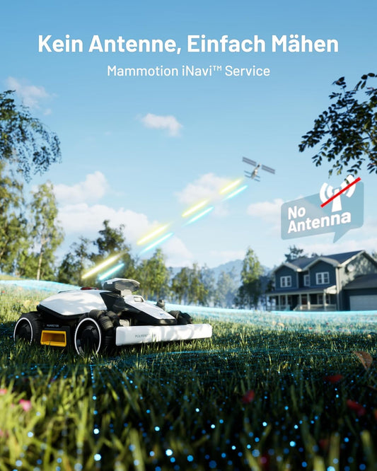 MAMMOTION LUBA mini AWD 1500 Mähroboter ohne Begrenzungskabel, NetRTK+Vision, Keine RTK-Antenne erforderlich, Auto-Kartierung, Empf. 1500m², Max. 1800m², mit 4G-Modul, 80% Steigung